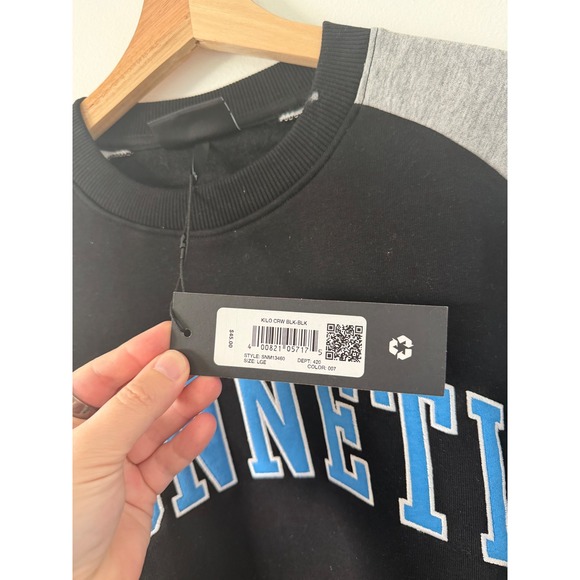 Sonneti Men's Crewneck – Black with Grey Sleeves – Size Large – NWT - Picture 3 of 5